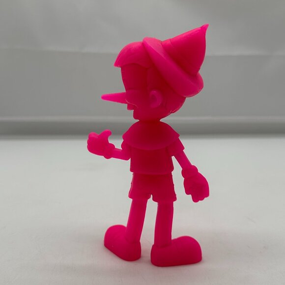 Vintage Louis MARX Pink Pinocchio Figure Plastic 70's Retro Disney - Picture 2 of 2